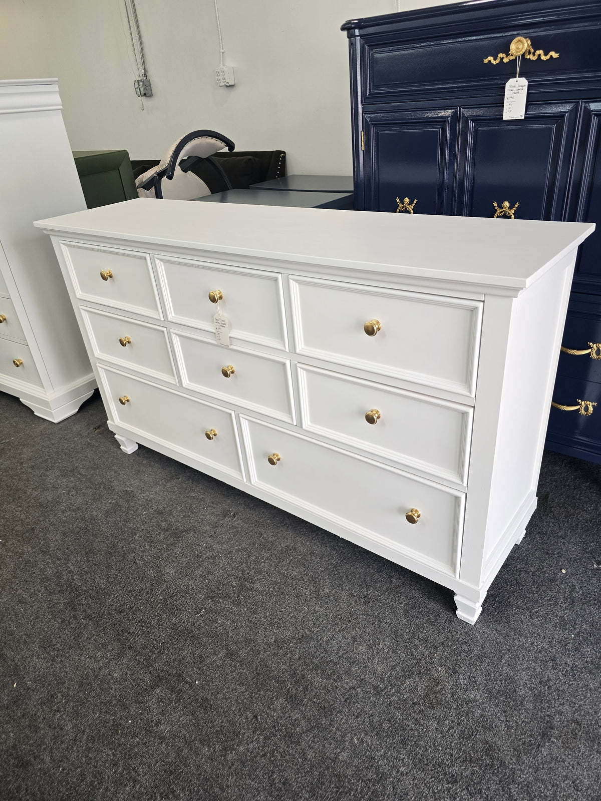 White lacquered "new classic" dresser