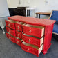 Gorgeous 9 drawers red dresser