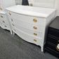 Solid wood white Distressed bowfront dresser