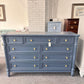 Bassett solid wood dark blue dresser