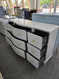 Light blue Lacquered 9 drawers dresser
