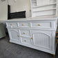 Gray dresser with golden legs