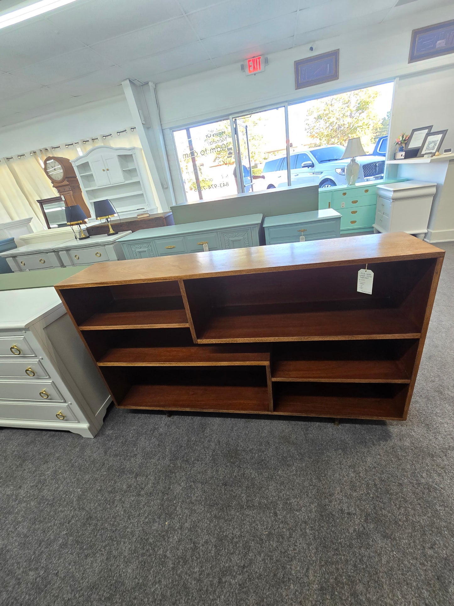 Mid century modern solid wood bookshelf