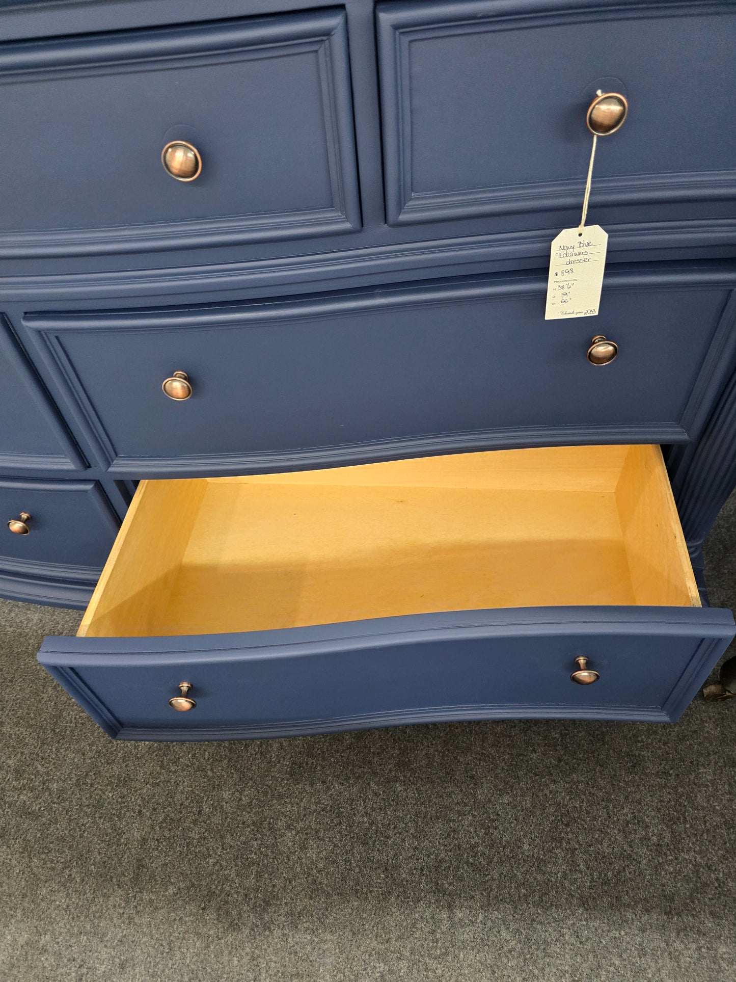 Navy blue 7 drawers dresser