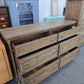 Rustic wood washed 6 drawers dresser