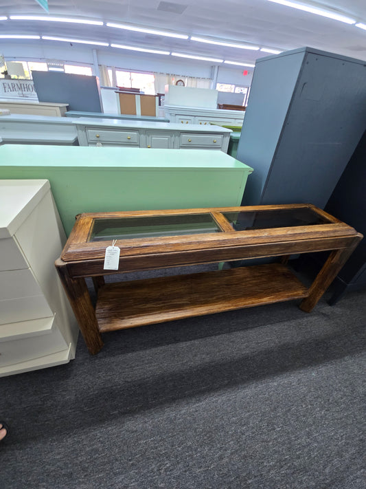 Rustic wood entry table