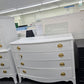 Solid wood white Distressed bowfront dresser