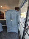 Solid wood blue armoire