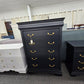 6 drawers tall black  chest