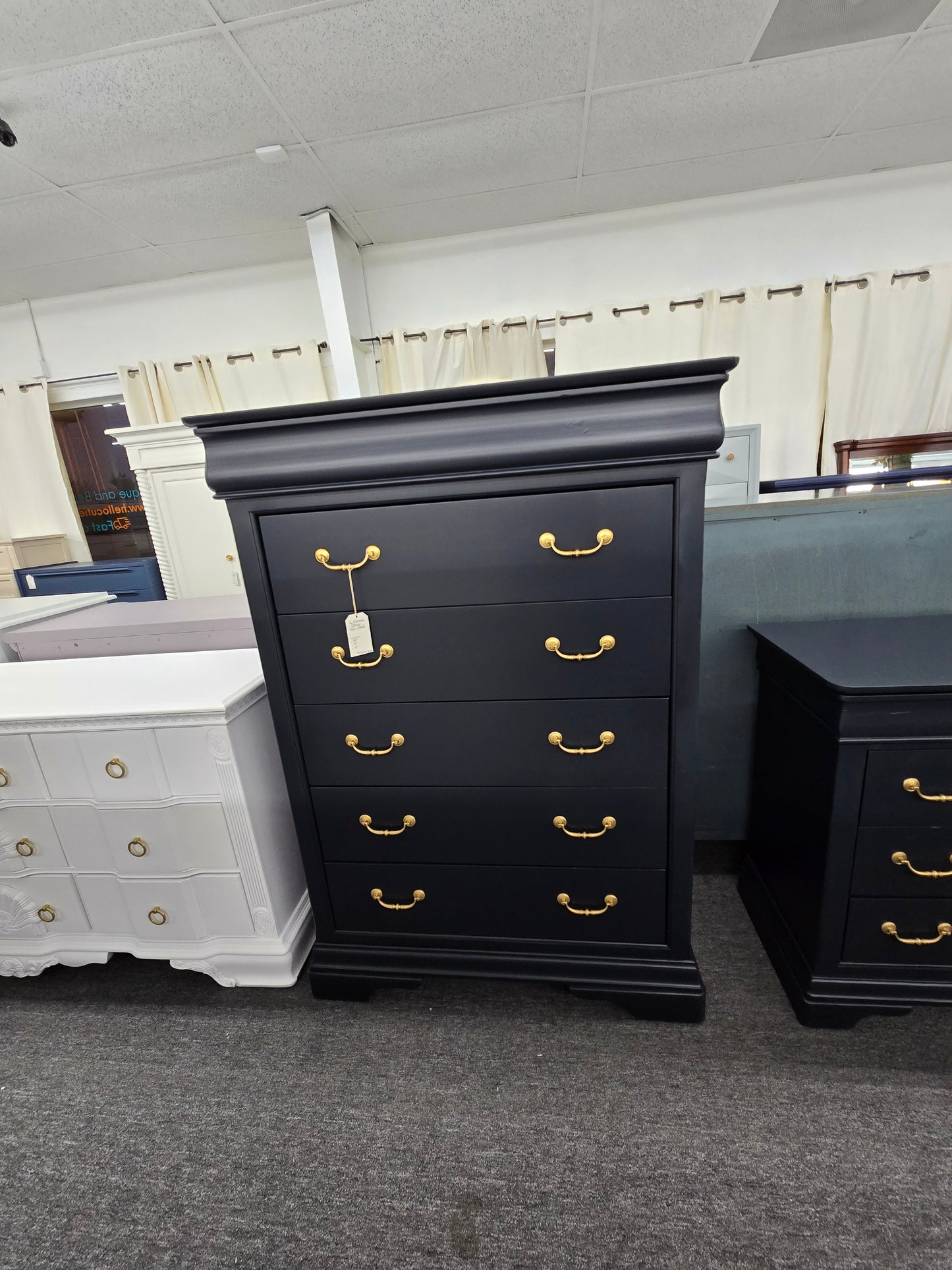 6 drawers tall black  chest