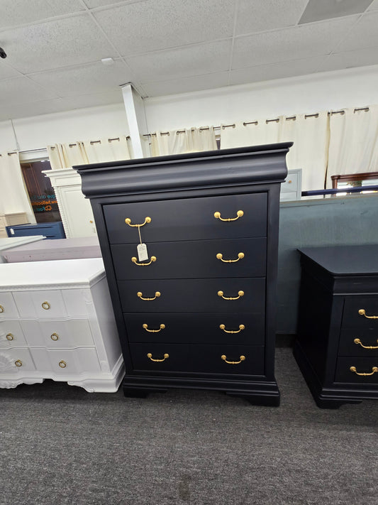 6 drawers tall black  chest