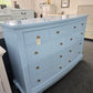 Blue Lacquered 9 drawers big dresser