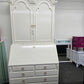 Off white lacquered tall secretary desk