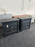 Gorgeous inkwell pair of nightstands