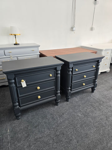 Gorgeous inkwell pair of nightstands