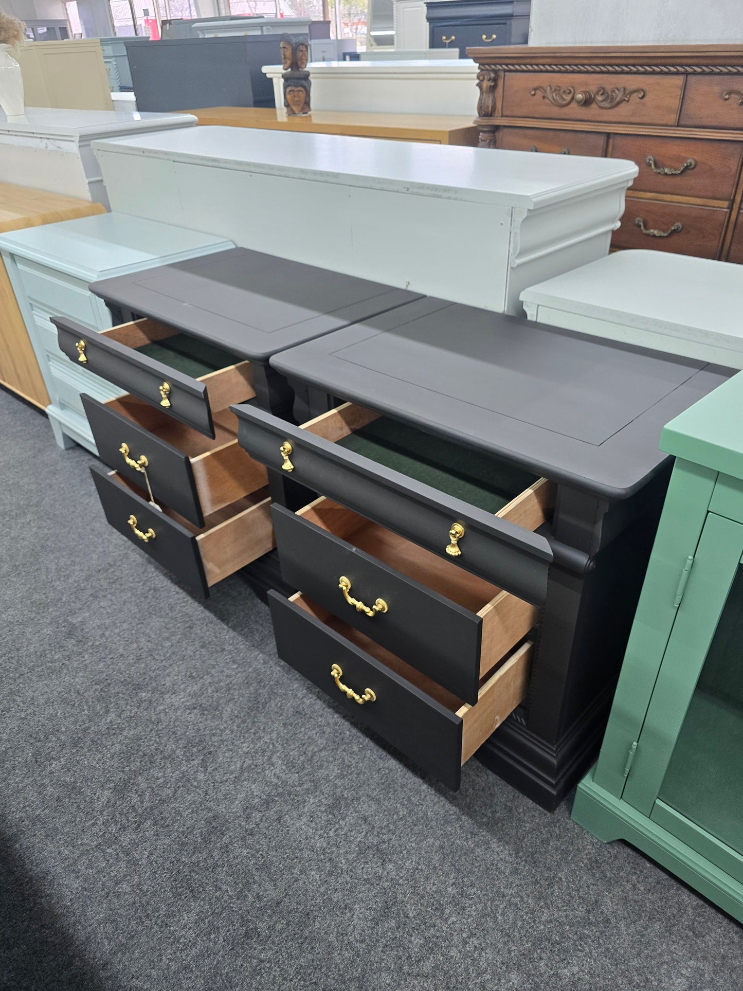 Pair of black nightstands