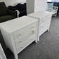 Super cute white lacquered pair of nightstands