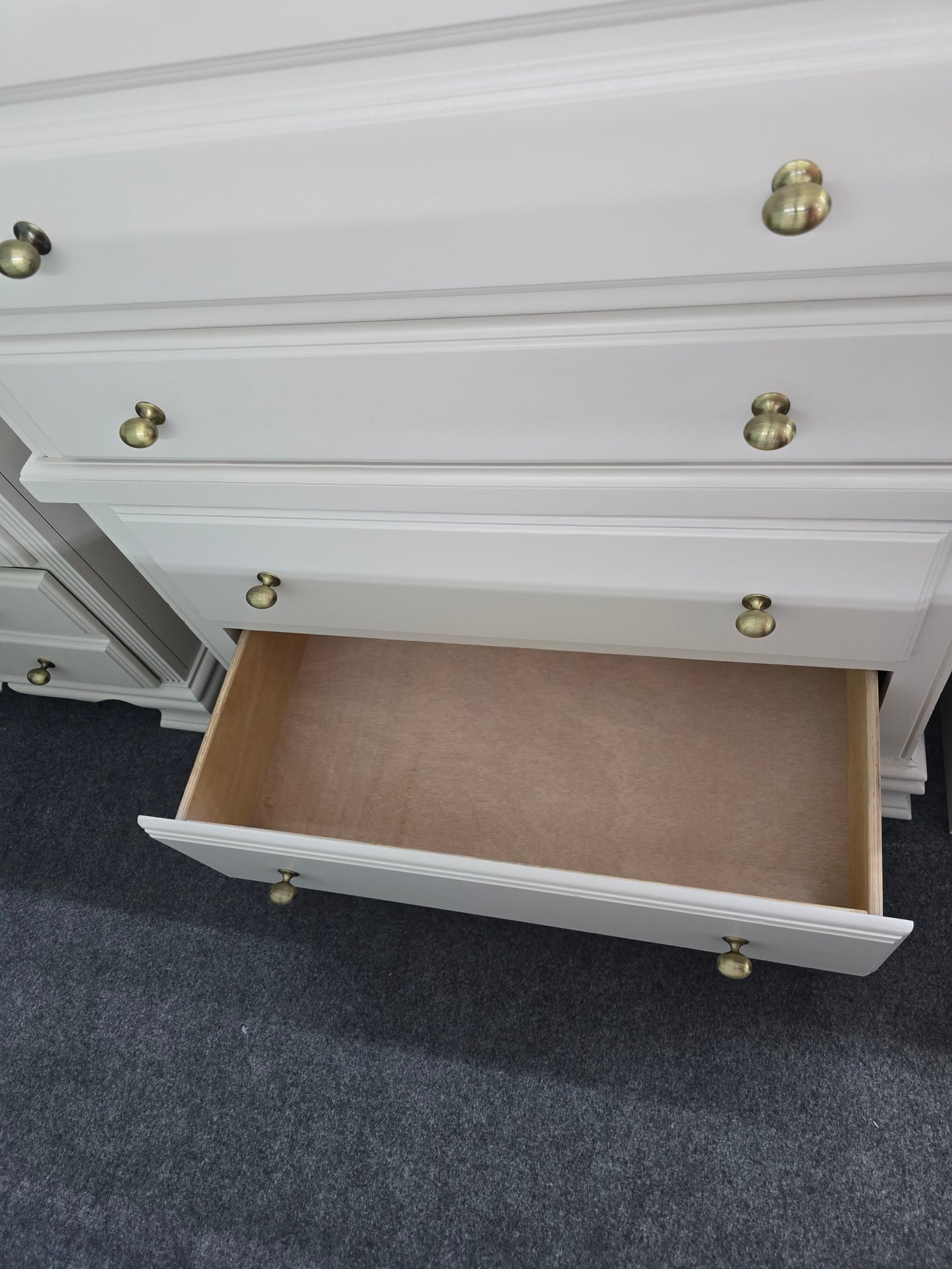 Vintage beige tall chest