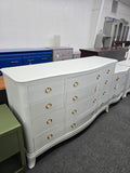 Gorgeous curved light gray dresser