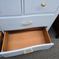 Blue lacquer modern tall dresser