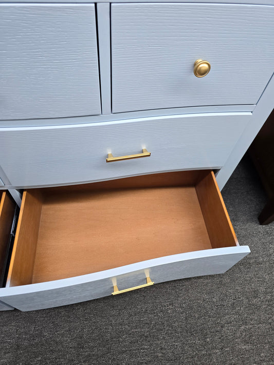 Blue lacquer modern tall dresser
