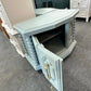 Vintage pair of teal end tables