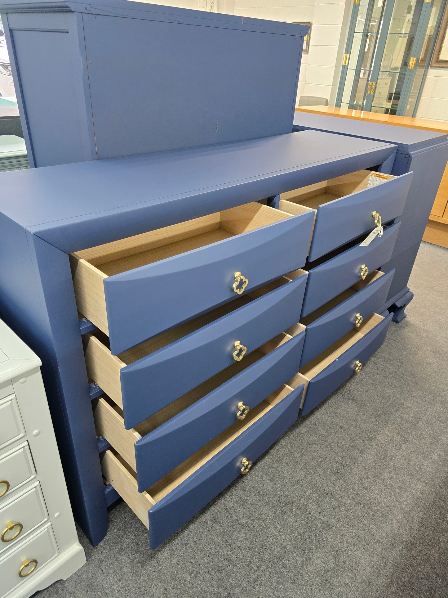 8 drawers navy blue dresser