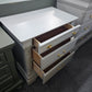 Solid wood 3 drawers gray nightstand