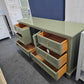 Solid wood plive green lacquered Rotta dresser