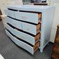 Blue lacquer modern tall dresser