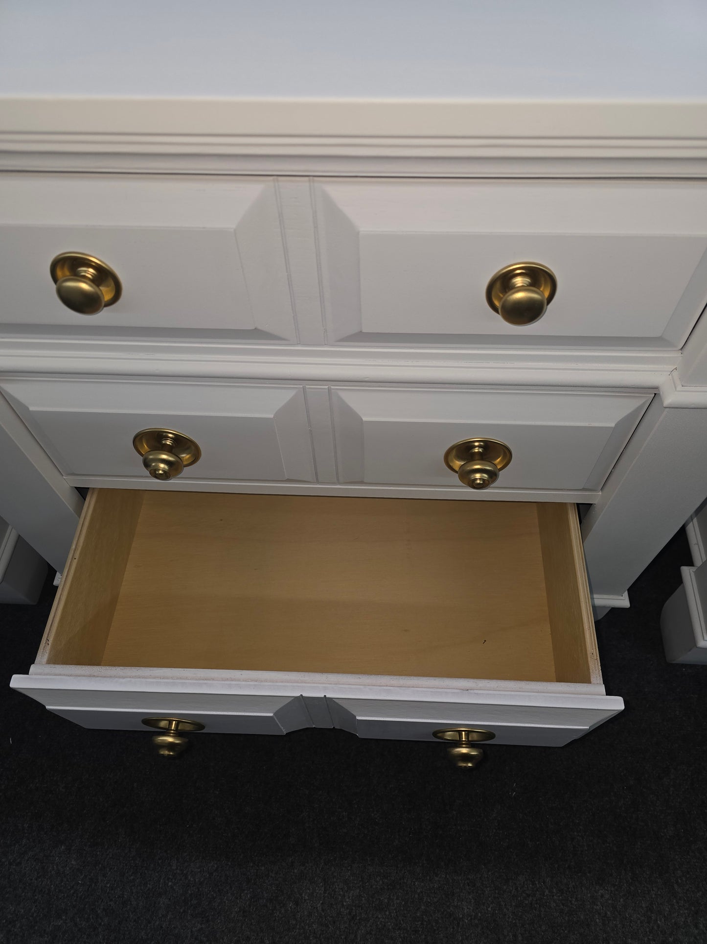 Solid wood white pair of nightstands