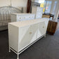 Gorgeous white lacquered 4 doors cabinet