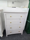 4 drawers pale pink chest