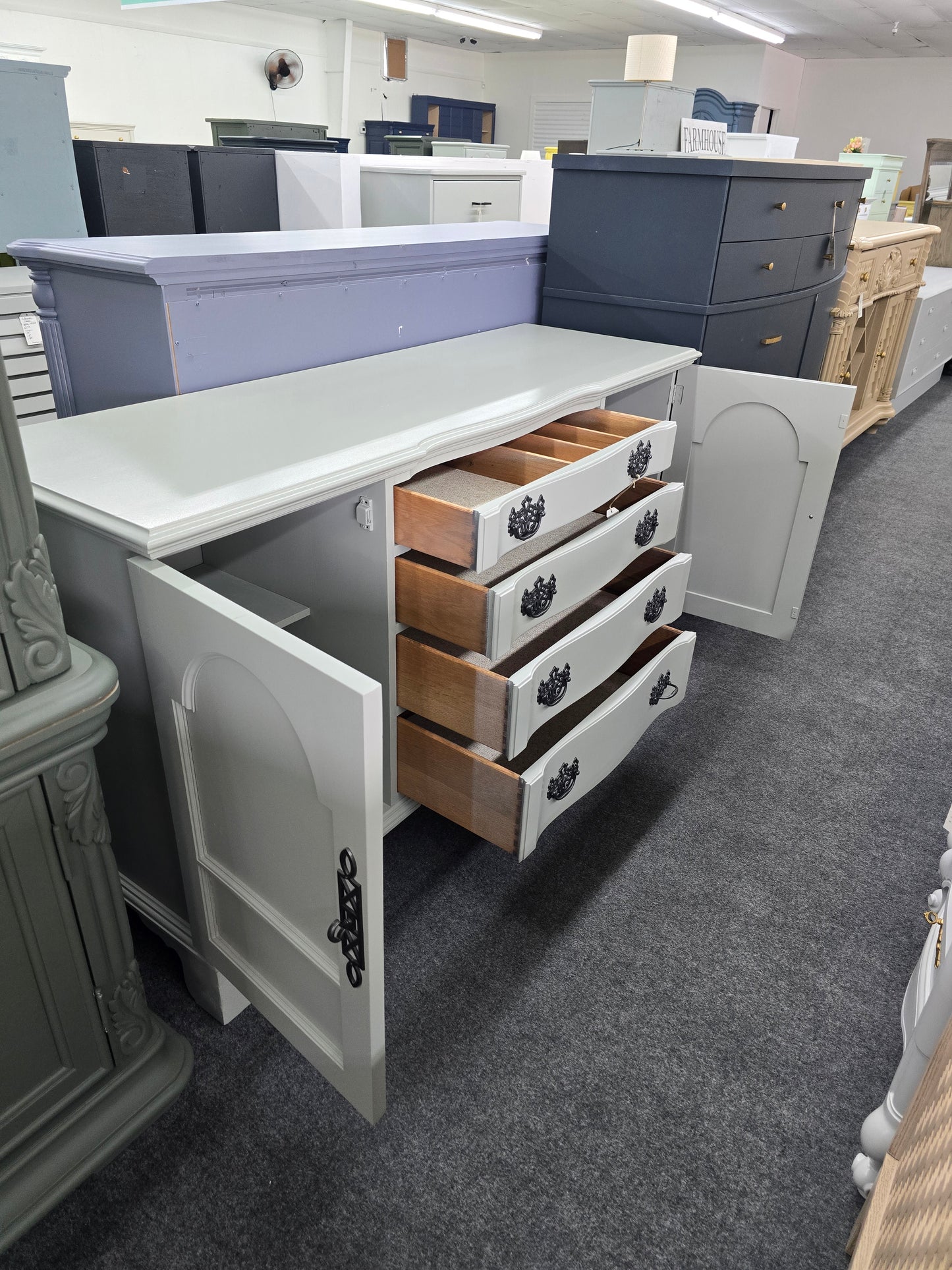 Solid wood gray CENTURY  buffet