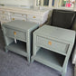 Broyhill green pair of nightstands