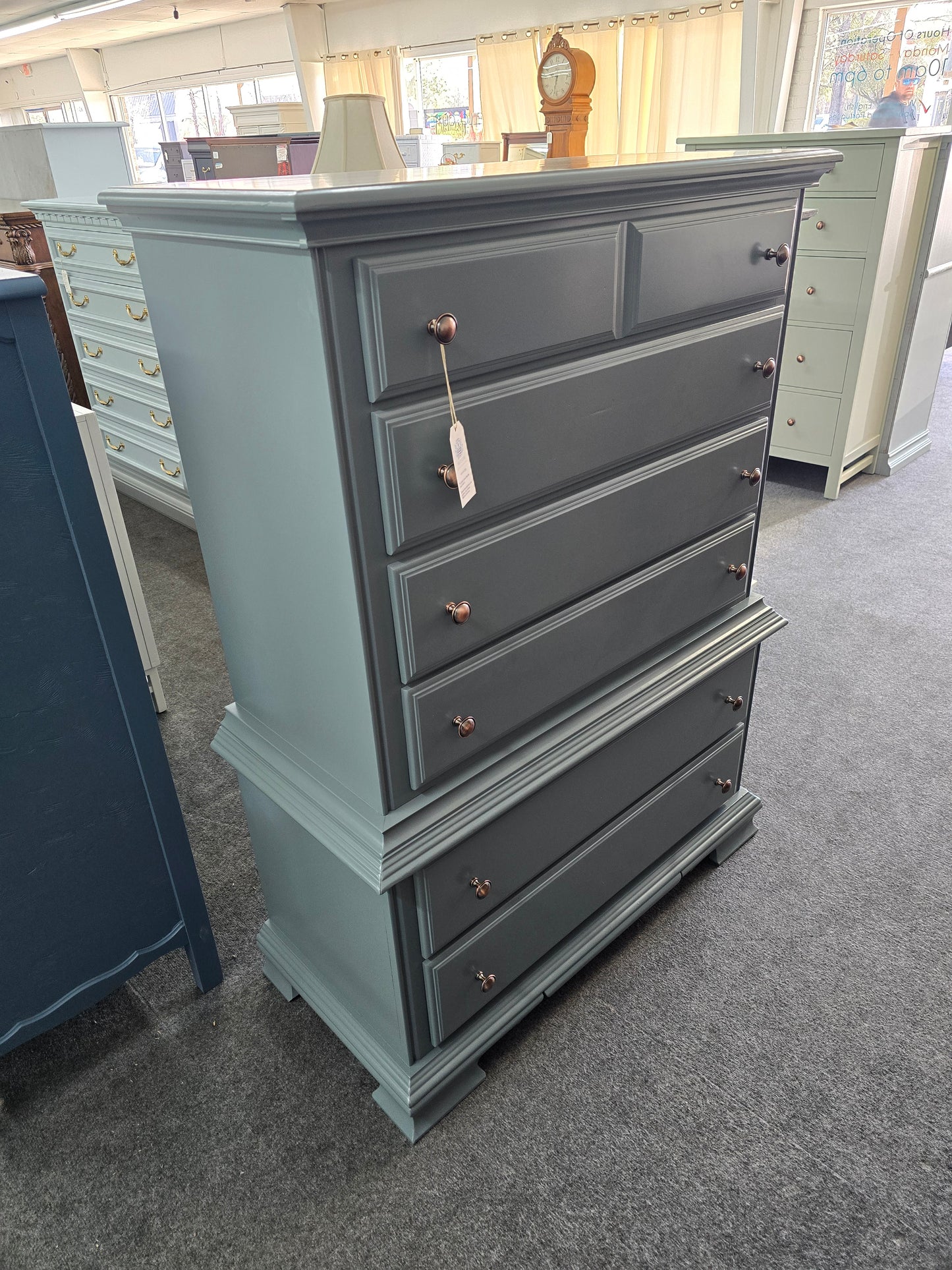 Kincaid solid wood lacquered green chest