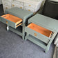 Broyhill green pair of nightstands
