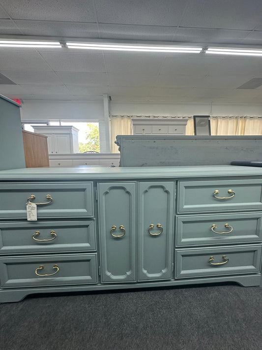 Broyhill teal long dresser