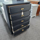 Modern 5 drawers black chest