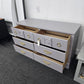 Solid wood purple antique dresser