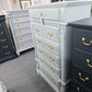 6 drawers pale green chest