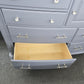 Blue gray bowfront dresser
