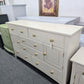 Cream 6 drawers 2 doors dresser