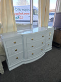 Light blue lacquer 9 drawers dresser