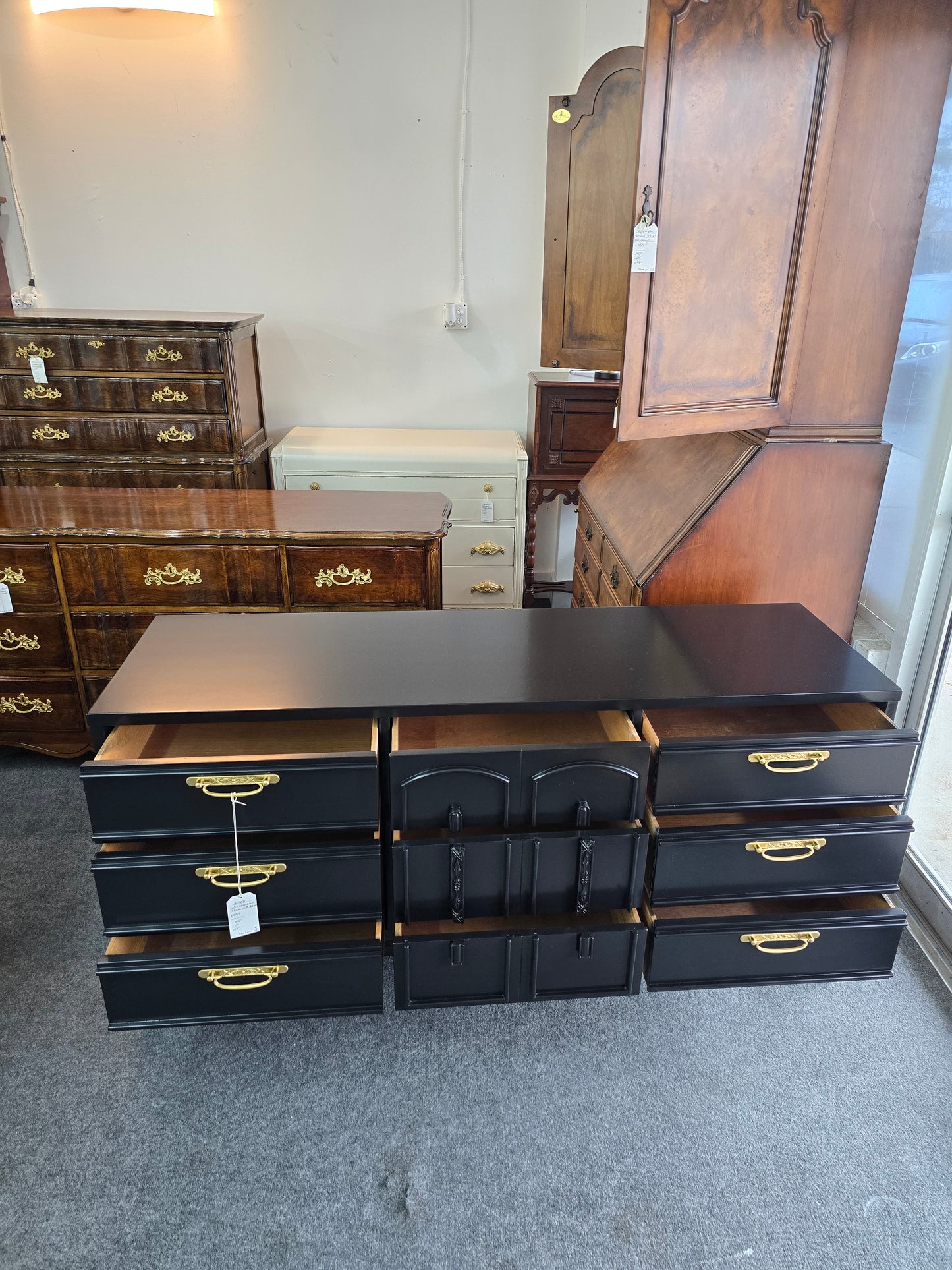 Lacquered mid century black  dresser