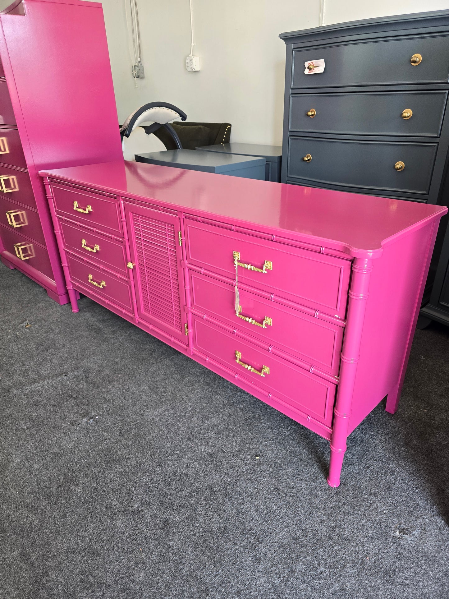 Bali Hai pink bamboo dresser