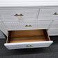 Solid wood and rattan white dresser
