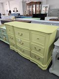 9 drawers avocado green dresser