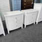 Gorgeous white bowfront pair of nightstands