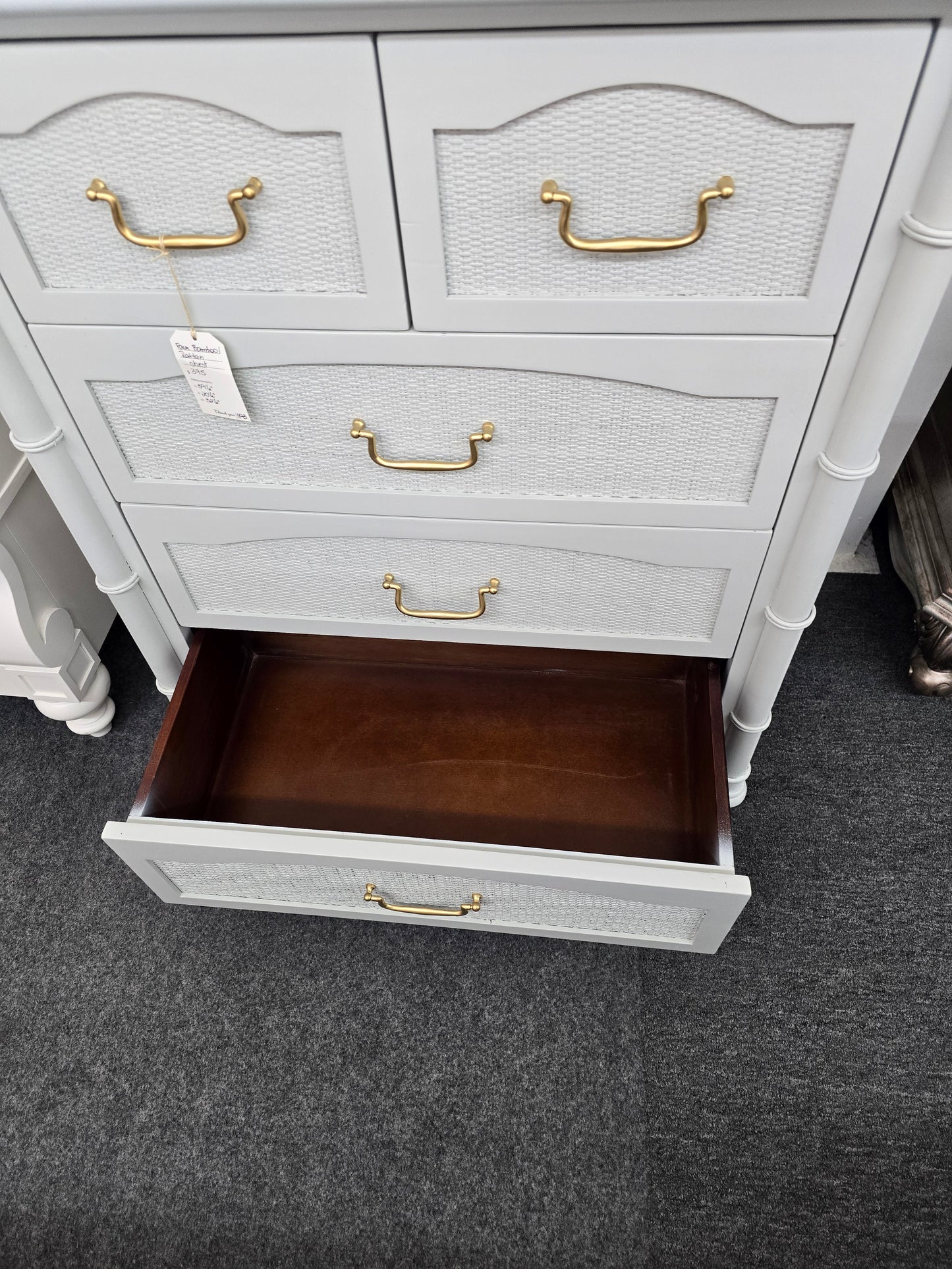 Faux Bamboo gray chest